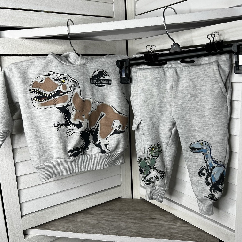 Jurassic World 2 Piece Hoodie & Jogger‎ Set Size 12 Month Worn & Washed Once